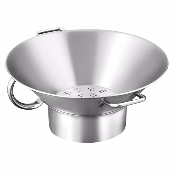 French Fries Colander – Ø41 cm - stainless steel - side handles - removable bowl
