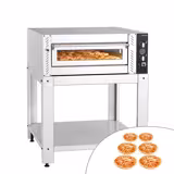 Forno elettrico per pizza - 1010x1150mm - 6 pizze Ø30cm - 450°C - Meccanico - incl. Sottotelaio/Supporto