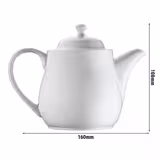 (6 adet) MIX & MATCH - Porselen Çay Demliği - 350ml - Beyaz