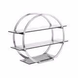 Bufféställ - krom - rund - 450x220 mm - 3‑vånings - Höjd: 450 mm