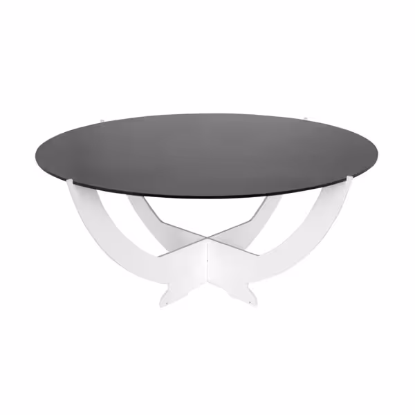 Buffetstandaard Octopus - wit gecoat RVS - rond - Ø600mm - Hoogte: 270mm - incl. plexiglas (zwart)