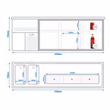Barkylbänk PREMIUM PLUS - 2500x700 mm - 6 lådor
