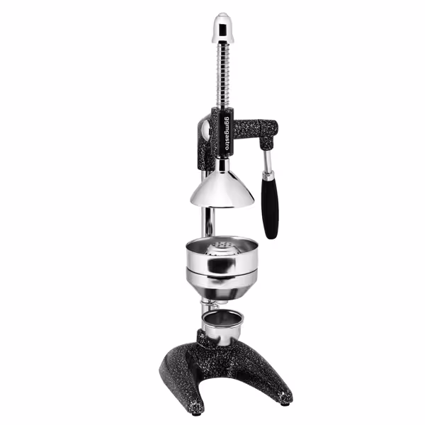 Heavy Duty Lever Citrus Press - Soft-Grip Handles - Textured Grey - Stainless Steel