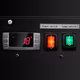 Tafel-ijsvitrine - 465mm - statische koeling - voor 2x 5 liter ijsbak - Dekselopening aan de klantzijde - zwart