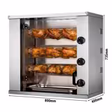 Gas Mini-Hähnchengrill - 10,2 kW - mit 3 Spießen für bis zu 9 Hähnchen