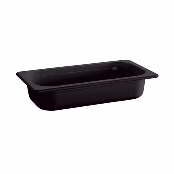 (6 pcs) Melamine Gastronorm Tray GN 1/4 - ECO - Black - 1.35L - Depth: 65mm