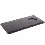 (6 st) Skifferplatta - Rektangulär - 250x120 mm - Höjd: 7 mm - med 1 avsatser Ø 60 mm - Skiffer - Svart