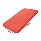 Snijplank met geul - 250x400mm - Dikte: 20mm - HACCP-conform - Polyethyleen - Rood