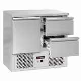 Koelwerkbank ECO - 903x700mm - 240 liter - met 1 deur - met 2 lades