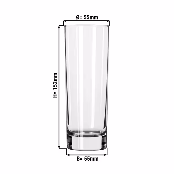 (12 Stück) Longdrinkglas - CHICAGO - 222ml - Transparent