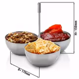 (3 stuks) Snackkommen set van 3 - Roestvrij staal