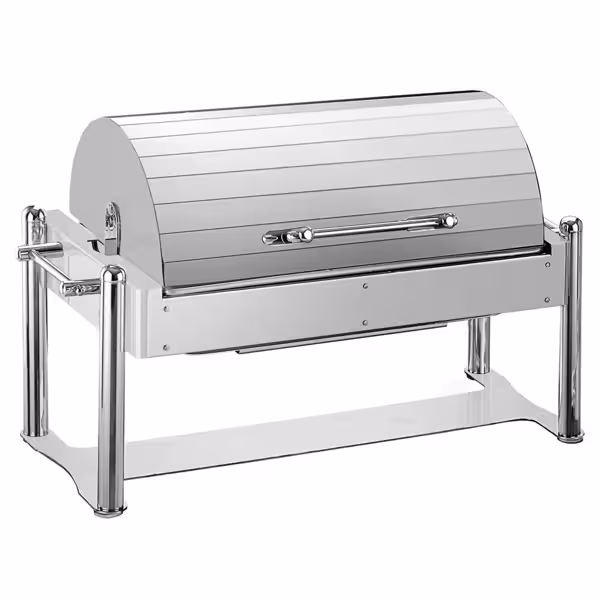 Chafing dish électrique - GN 1/1 - avec couvercle roll top - Finition chromée
