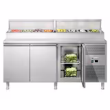 Saladette refrigerata professionale ECO - 1795x700mm - 3 porte - per 8x GN 1/3 vaschette