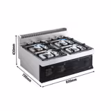 Cocina a gas - 23kW - 4 fuegos