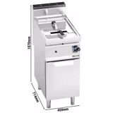 Gazlı Fritöz LORENZO 700 - 10L - 6,9kW - Termostatik kontrollü - Yağ boşaltma musluklu - Dolaplı