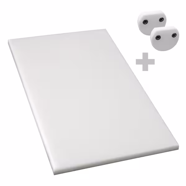 Tabla de cortar antideslizante - 600x400mm - Grosor: 20mm - Conforme a HACCP - Polietileno (PE) - Blanco