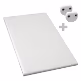 Snijplank - 600x400mm - Dikte: 20mm - HACCP-conform - Polyethyleen - Wit - Antislipvoetjes