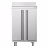 Armoire de travail pour machine à café filtre - 600x600mm - avec dosseret - 2 portes battantes