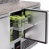 Saladette PREMIUM - 1368mm - 3 deuren - met RVS deksel voor 8x GN 1/6 - granieten werkblad