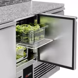 Commercial Saladette Counter PREMIUM - 1368mm - 402L - 3 doors - with glass canopy for 8 x GN 1/6 & stainless steel hinged lid