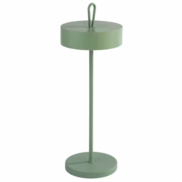 Lámpara de mesa LED - recargable - inalámbrica - CLEO - regulable en 3 niveles - 3 temperaturas de color - IP54 - autonomía 60h - Ø 120mm - Menta