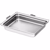 (6 Stück) Edelstahl-Behälter GN 2/1 - Höhe: 100mm