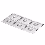 (6 stuks) RVS GN-deksel GN 1/2 - hoogte: 27mm - 325x265mm