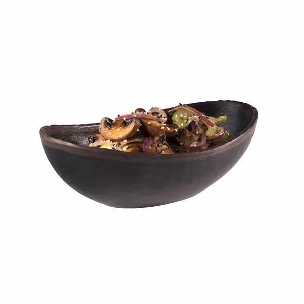 (6 pieces) Bowl - MARONE - Melamine - 0,6 Liter - 220x130mm - Black/Brown