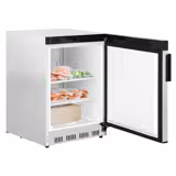 Mini Lagertiefkühlschrank Edelstahl PREMIUM - 200 Liter - mit 1 Tür - Innenseite der Tür aus Kunststoff