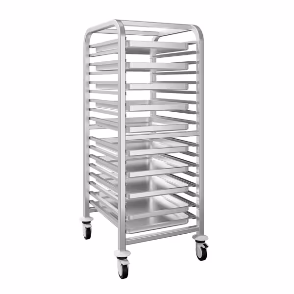 Tablettwagen - für 15 Tabletts EN 600x400 - mit leisen Rollen