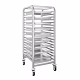 In acciaio inox Carrello portateglie - per 15 teglie 600x400mm - con ruote girevoli (2 con freno)