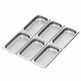 (6 pieces) - Stainless steel GN container 1/3 - perforated - height 40 mm