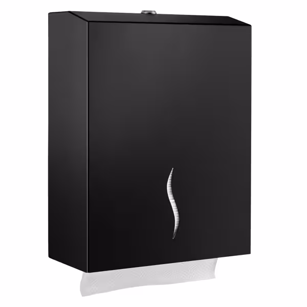 Handdoekdispenser - voor 800 handdoeken - RVS - zwart