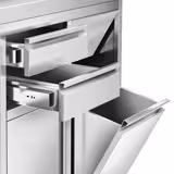 Arbeitsschrank - für Kaffeemaschine - 800x600mm - mit 2 Schubladen, 1 Tür, Mülleimer & Aufkantung