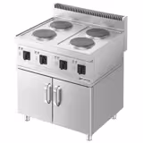 Elektrisch fornuis - MARIO 700 - 800x700x1000mm - 9,2 kW - 4 platen rond - incl. onderkast met 2 deuren