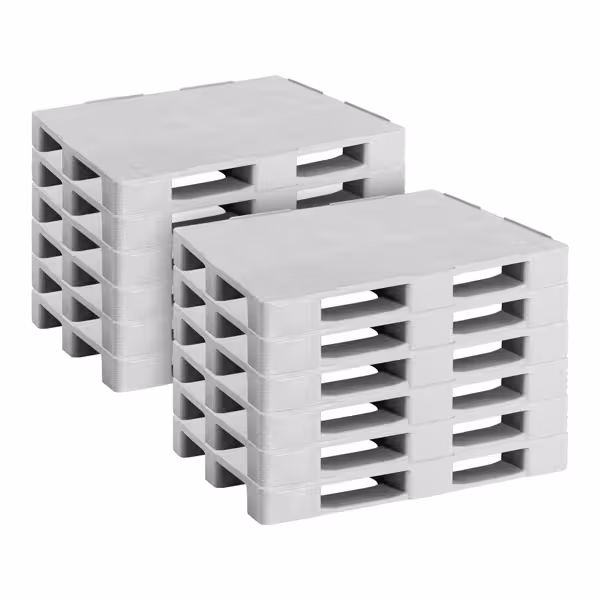 (12 pcs) - EPAL Euro Pallet - Plastic - Load Capacity: 4000 kg - Grey