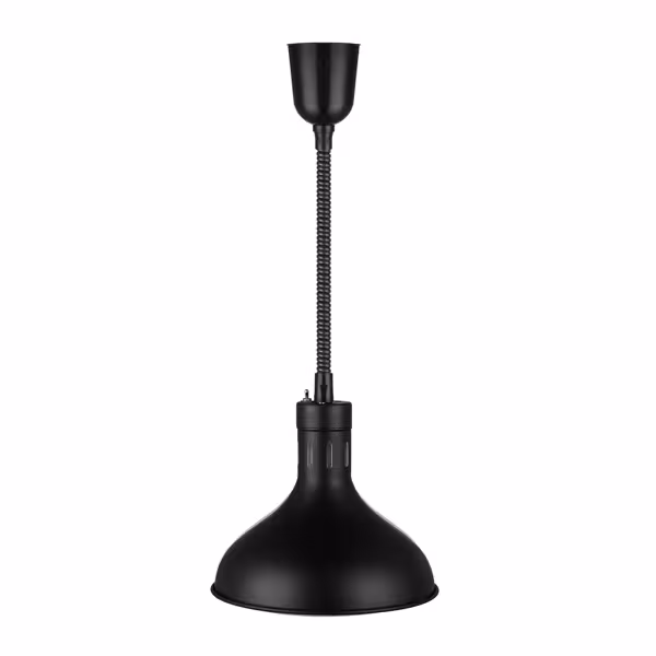 Lampa do podgrzewania potraw wisząca - 275W - Ø 290mm - stożkowa - regulowana wysokość - czarny mat