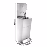 Lavamani in acciaio inox - con comando a pedale - Acciaio inox - con pattumiera, dispenser per sapone, distributore di carta asciugamani