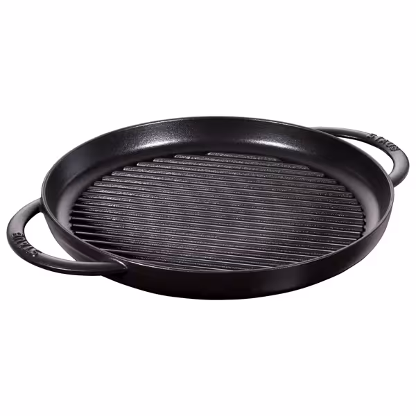 STAUB | Pure Grill Round Cast Iron Grill Pan – Ø30 cm - Black