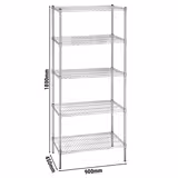 Rayonnage en acier - 900x450mm - 5 niveaux - Chromé