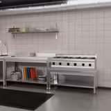 Mesa baja de acero Inox. - 1000x700mm - con estante base