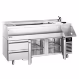 Barkylbänk med cocktailstation - 1600 mm - 235 l - 2 dörrar, 2 lådor - 230 V eluttag