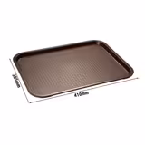 (6 db) Gyorséttermi tálca FAST FOOD - Polipropilén - 410x305 mm - Magasság: 25 mm - barna - texturált felület, bruchsicher, mosogatógépben mosható, rakásolható