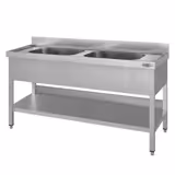 Lavello ECO - 1400x600mm - con ripiano di fondo - con 2 vasche