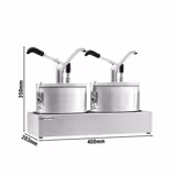 Sausdispenser - RVS - 2x4L - 400x203x350mm - einstellbarer Dosierung - incl. RVS frame