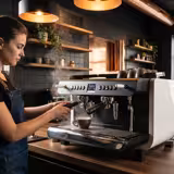 Machine expresso professionnelle à porte-filtre - 2 groupes - chaudières séparées - avec écran tactile - Température par groupe (PID) - incl. système de pré-infusion & 2 tuyaux de vapeur - Blanc