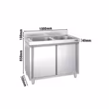 Mueble fregadero PREMIUM - 1000x700mm - con 2 lavabos en el centro