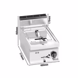 Friteuse électrique professionnelle - 10L - 6kW - Manuel - avec robinet de vidange