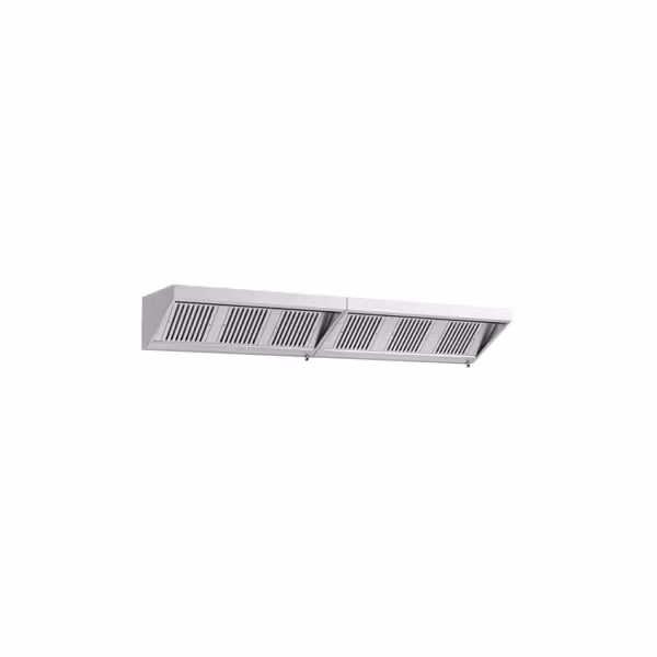 Commercial Wall-Mounted Extraction Canopy - 3400mm - with Baffle Filters & LED Lighting