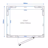 Koelcel - 1800x1500mm - 4,06m³ - met 3 glaswanden